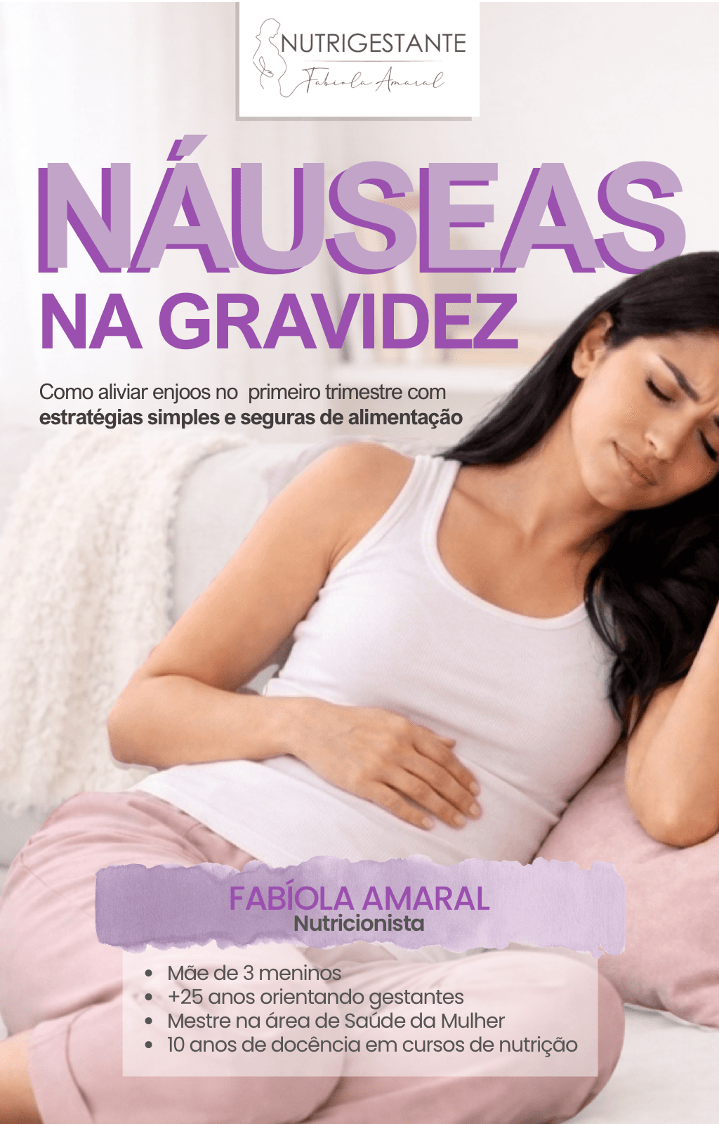 Capa do e-book Náuseas na Gravidez, de Fabíola Amaral